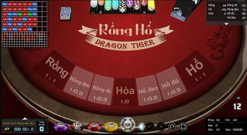 Game bài casino Rồng Hổ